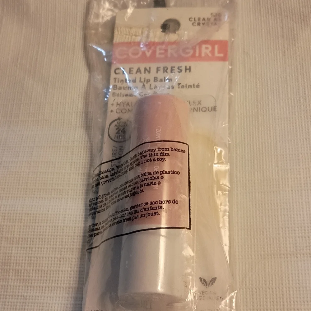 CoverGirl Clean Fresh Tinted Lip Balm w/ Hyaluronic Acid Clear as Crystal 100